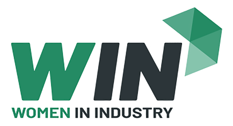 Pictured is the Women In Industry logo. 