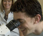 Pictured is a student in the Department of Natural Sciences and Engineering Technology.