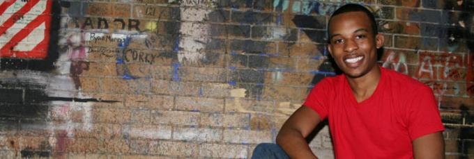 James Ogden II poses in the Pittsburgh Playhouse. Photo by Joel Brewton