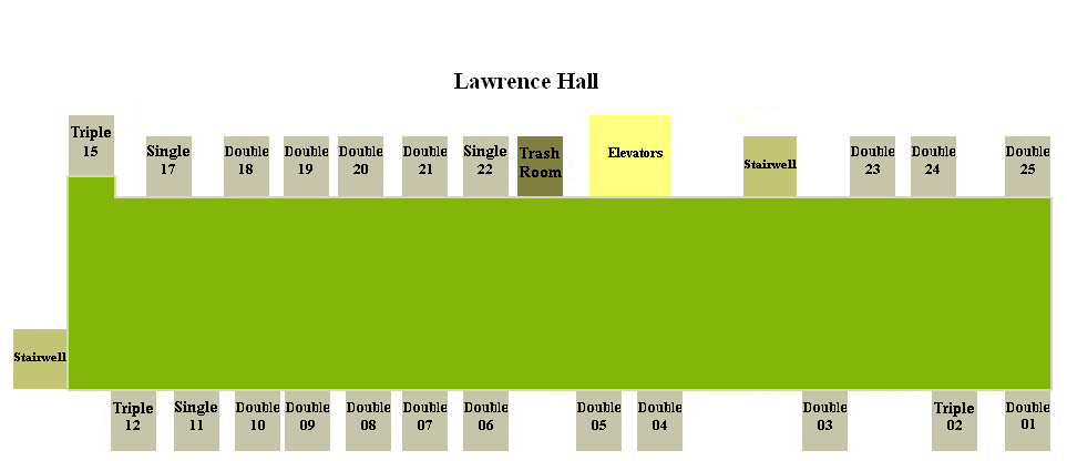 Floor plans of Lawrence Hall.