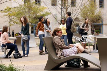 The Village Park is a great outdoor space for Point Park students to meet, socialize, study and have fun. | Photo by Ian Bradshaw