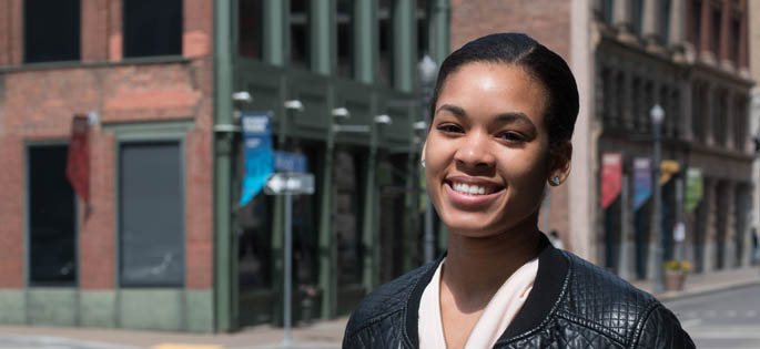 Pictured is information technology and mechanical engineering technology student Brittney Badgett. | Photo by Victoria A. Mikula