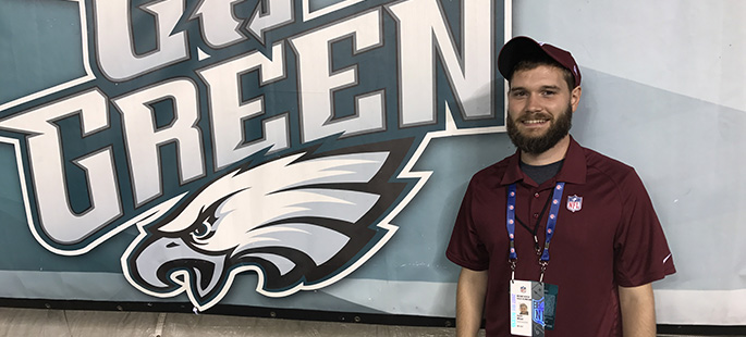 Pictured is SAEM alumnus David Wilson, instant replay technician for the Philadelphia Eagles. | Photo submitted by Wilson