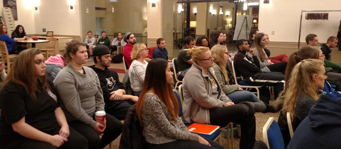Pictured are student attendees at the Point Park Student Human Resource Association panel discussion on social media held Nov. 17, 2016. | Photo submitted by Sandra Mervosh