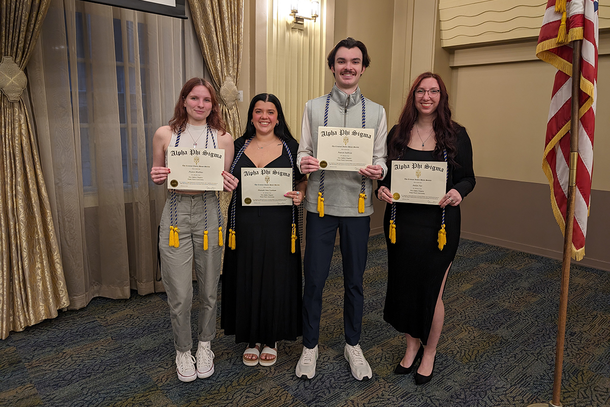 Pictured are 2024 Alpha Phi Sigma National Honor Society inductees Payton Moebius, Hannah Lanham, Patrick Sullivan and Jaelyn Nye. Submitted photo. 