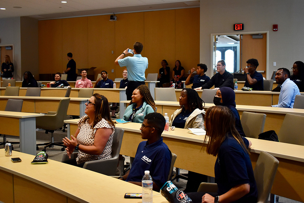 CLA employees played a trivia game with ACAP students to close out their visit to the firm.