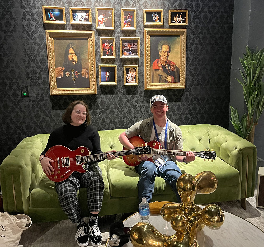 Pictured are Emily Lutz and Cade Hissong at the Gibson Garage. Photo courtesy of Emily Lutz.