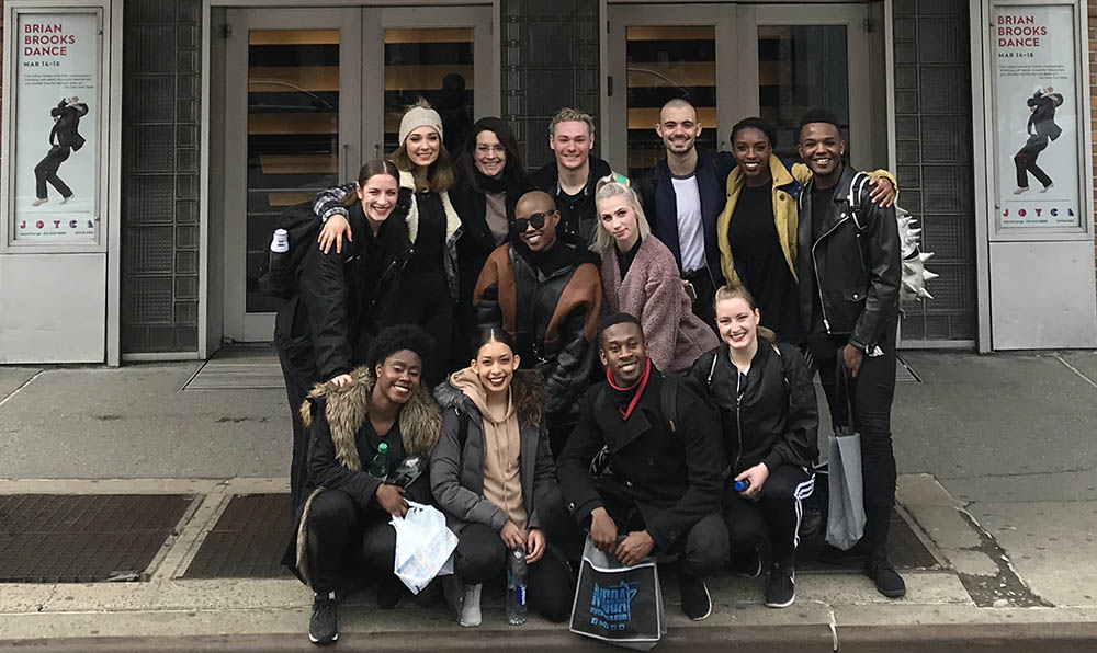 Point Park University students outside of the historic Joyce Theater in New York. Photo | Floyd McLean