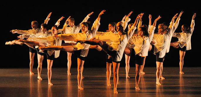 Dancers perform a work during the Fall 2010 Student Choreography Project. | Photo by Drew Yenchak