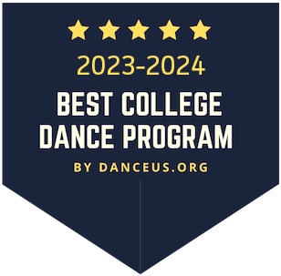 A bade of the Best College Dance Program 2023-2024 ranking. 