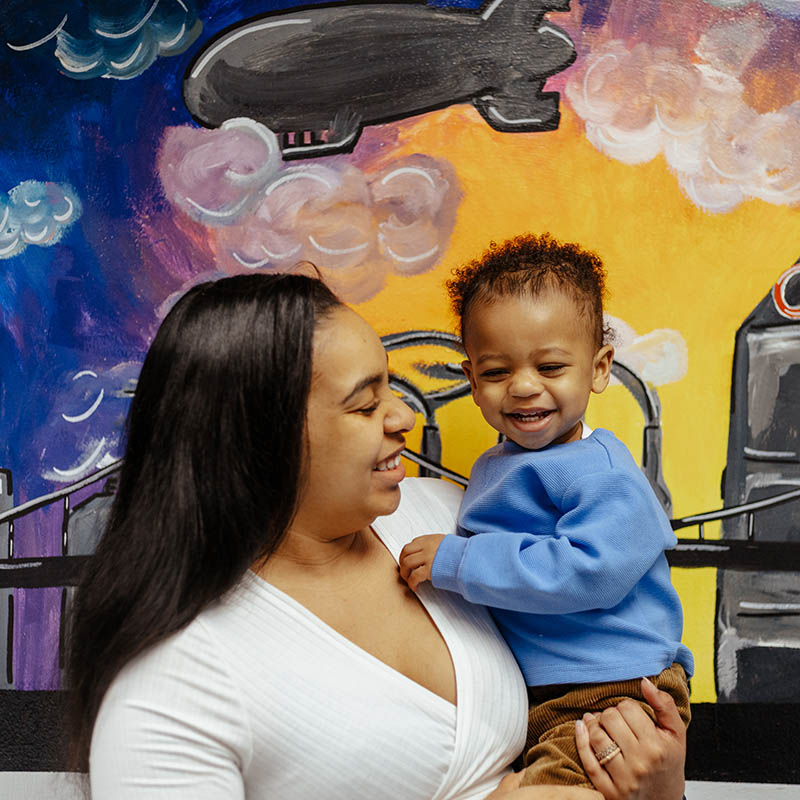 Pictured are Cydney Haines and her son. Photo by Ethan Stoner.