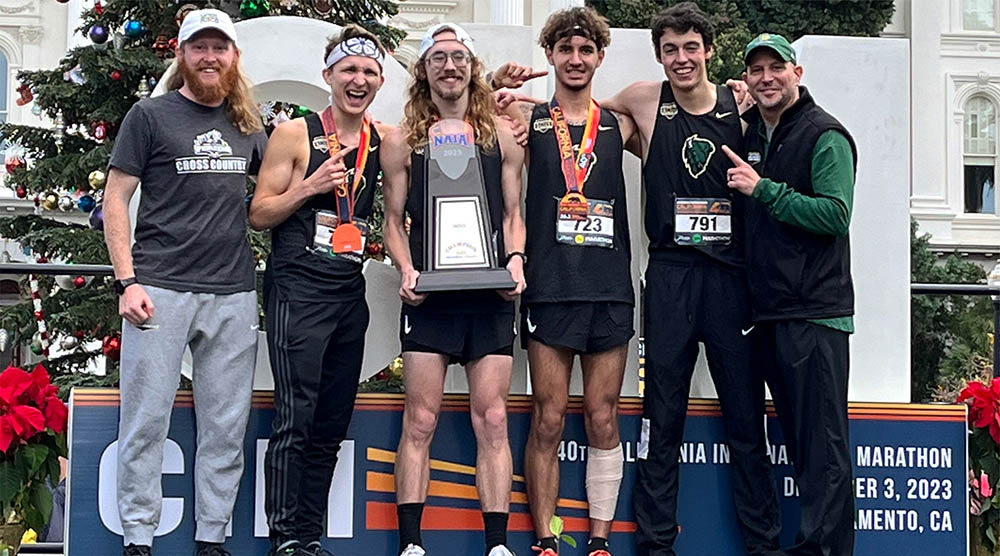 The Point Park men's track and field and cross country program had four members team up to win the NAIA Men's Marathon National Championship on Sunday, Dec. 3, 2023.