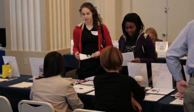 Students gained valuable experience networking face-to-face. | Photo by Bethany Foltz