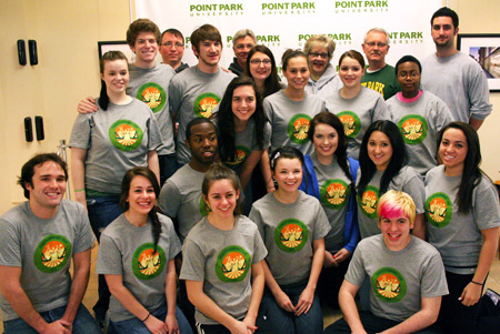 The Point Park University staff and students that volunteered for Pioneer Day 2011.