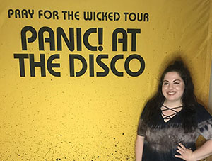 Pictured is SAEM alumna Angela Thomas at the Panic! At The Disco concert.