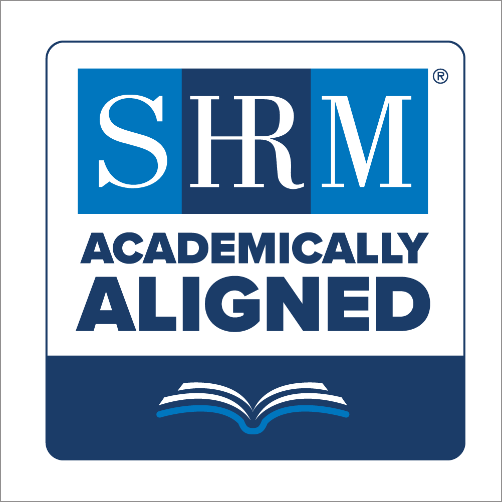 The SHRM Academically Aligned logo.