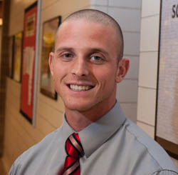 Pictured is Daniel Pomposelli, Point Park education alumnus and middle school business and math teacher for North Allegheny School District. | Photo by Chris Rolinson