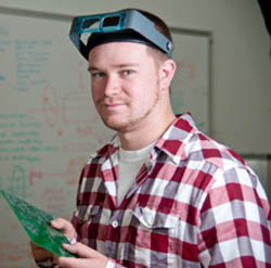 Pictured is electrical engineering and mechanical engineering technology student Ryan Alm.