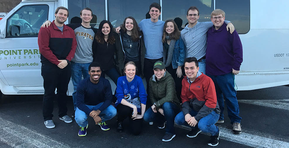 (Back L-R) Vincent Ferrainola, Josh Croup, Julianne Griffith, Chloe Jakiela, Robert Bertha, Emily Bennett, Sam Morrison and Alexander Popichak. (Front L-R) Blaine King, Casey Hoolahan, Gracey Evans and Alexander Grubbs.