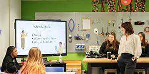 Pictured is Kamryn York teaching in Matt's Maker Space. Photo | Natalie Caine