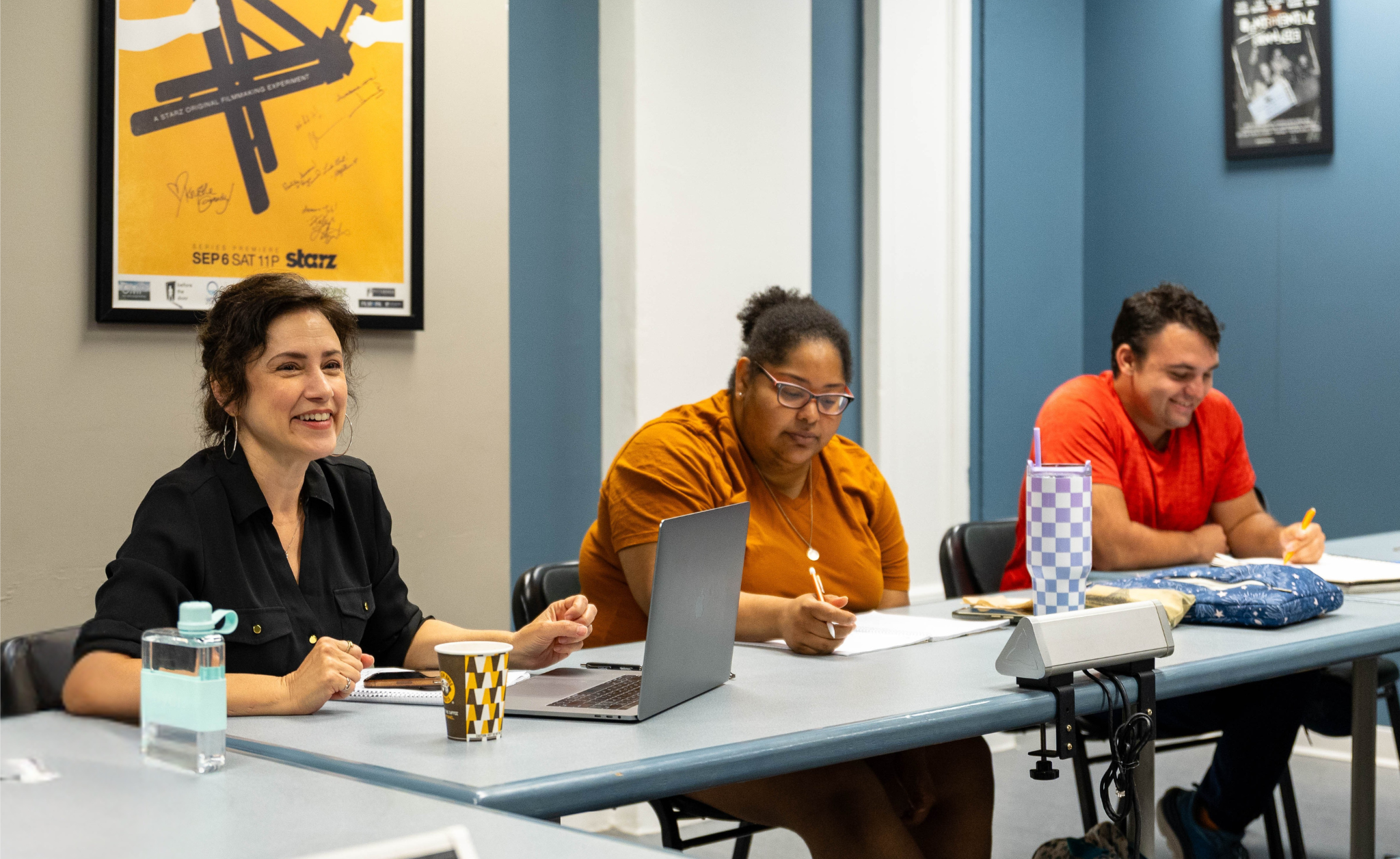 MFA Screenwriting course with graduate students. Photo by Paul Koontz.
