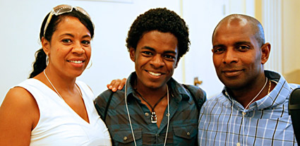 A Point Park University student with his family.
