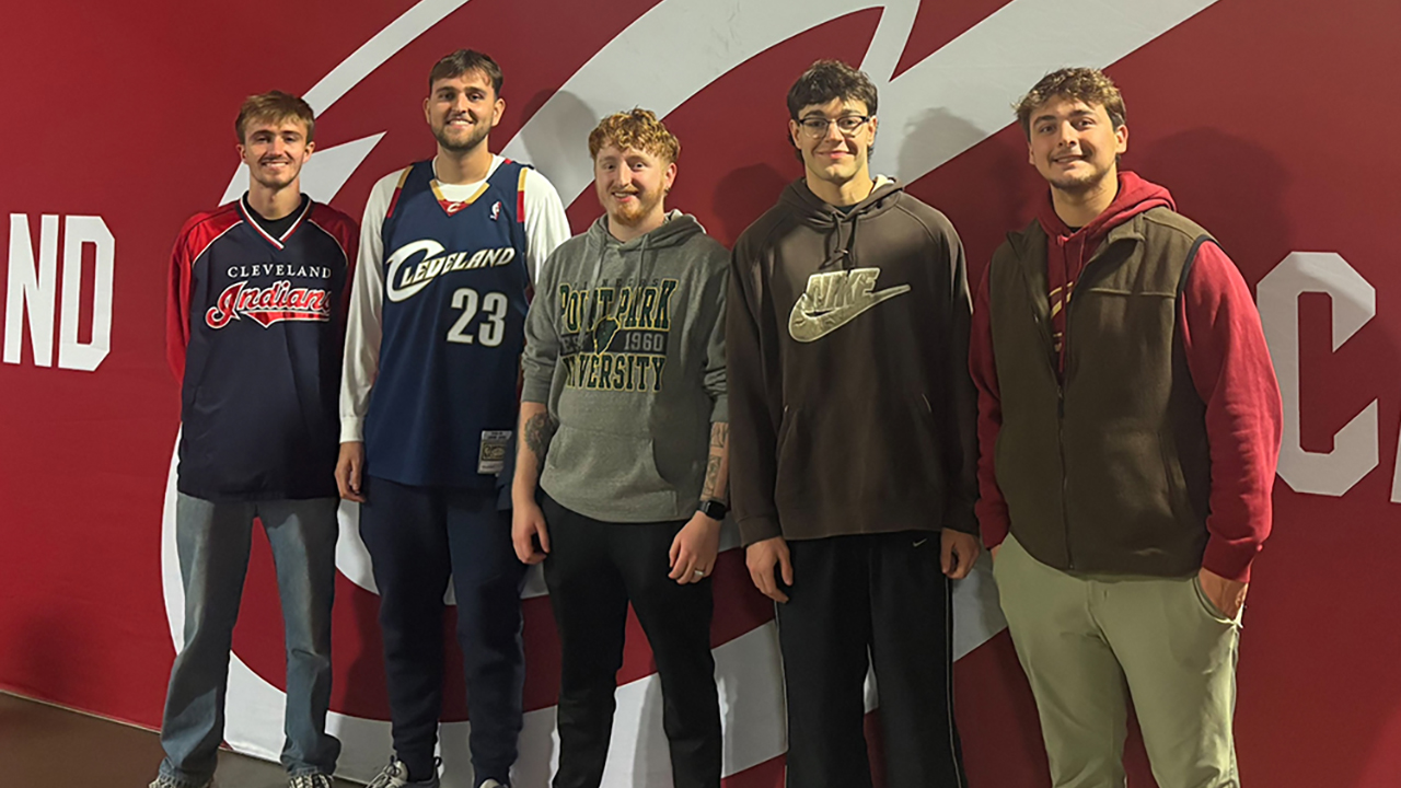 The Point Park student sales team at the Cleveland Cavaliers game. Submitted photo. 