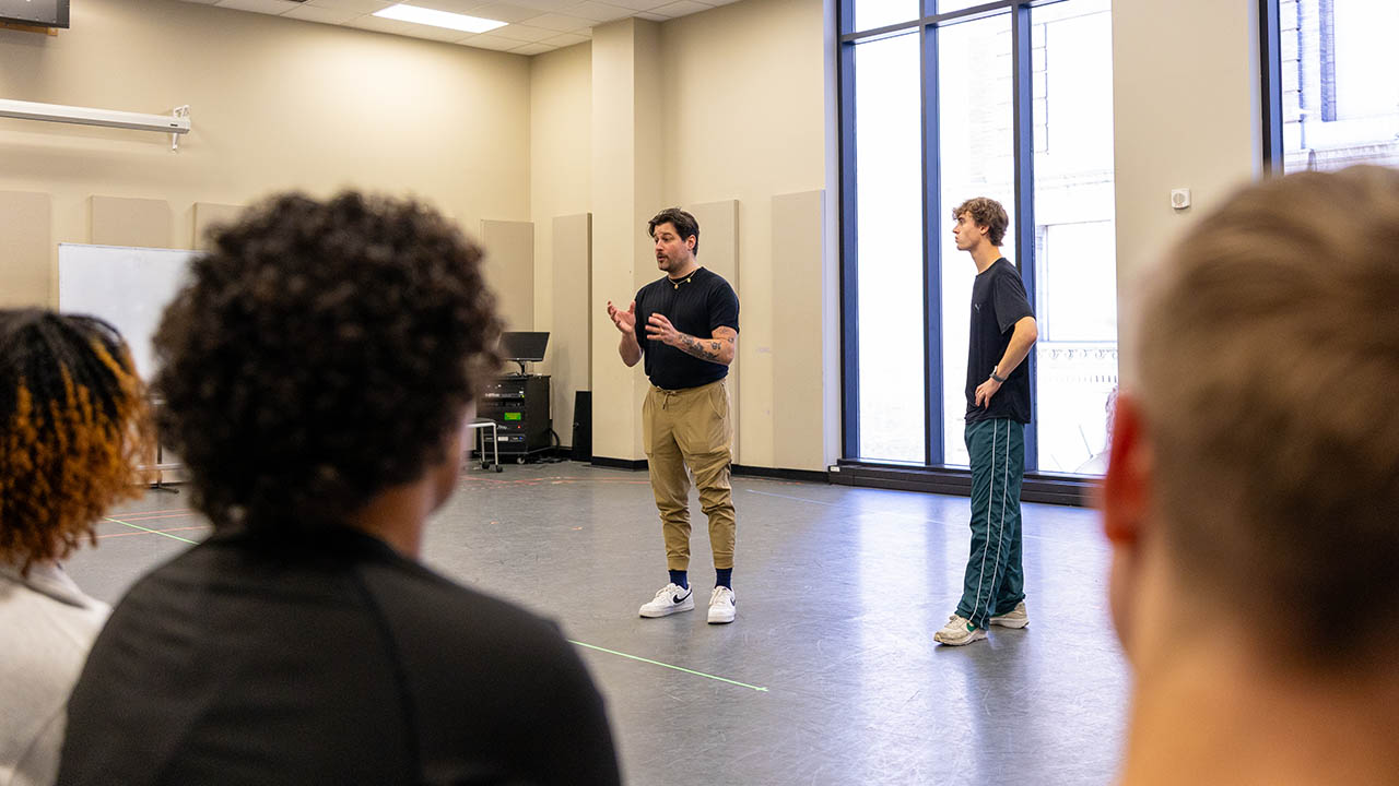 A photo Michael Campayno teaching in the Pittsburgh Playhouse. Photo | Paul Koontz