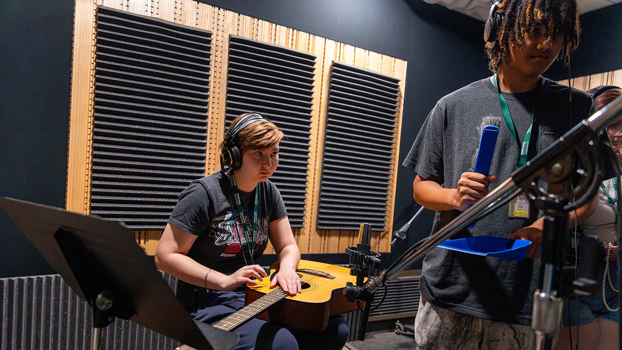 Students in the Foley/ADR Studio.