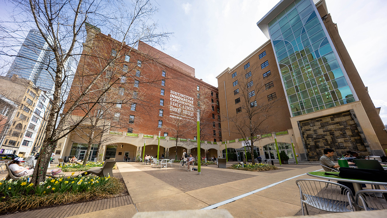 A photo of Village Park on a spring day.