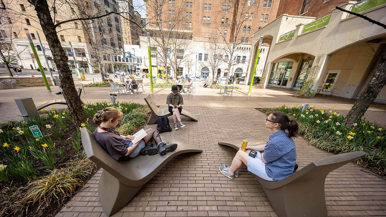 Pictured are students in Village Park. Photo | Paul Koontz