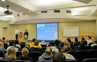 Assistant Professor Michael Finnegan gives a lecture on the impact of 9/11 in the 10 years since the terror attacks.