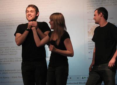 Members of the Not Quite There Improv troupe perform a skit called