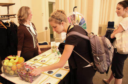 One Health Fair table offered fruit and other healthy snacks. | Photo by Andrew Weier