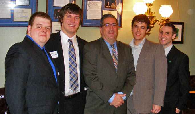During Lobby Day 2010, the Point Park group met with state Rep. Paul Costa, center.