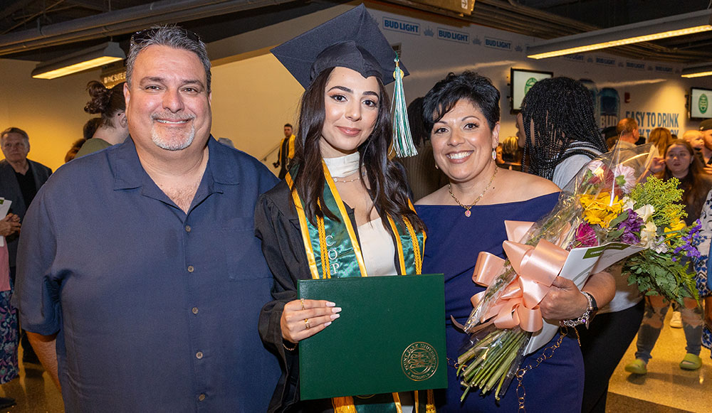A family at graduation.