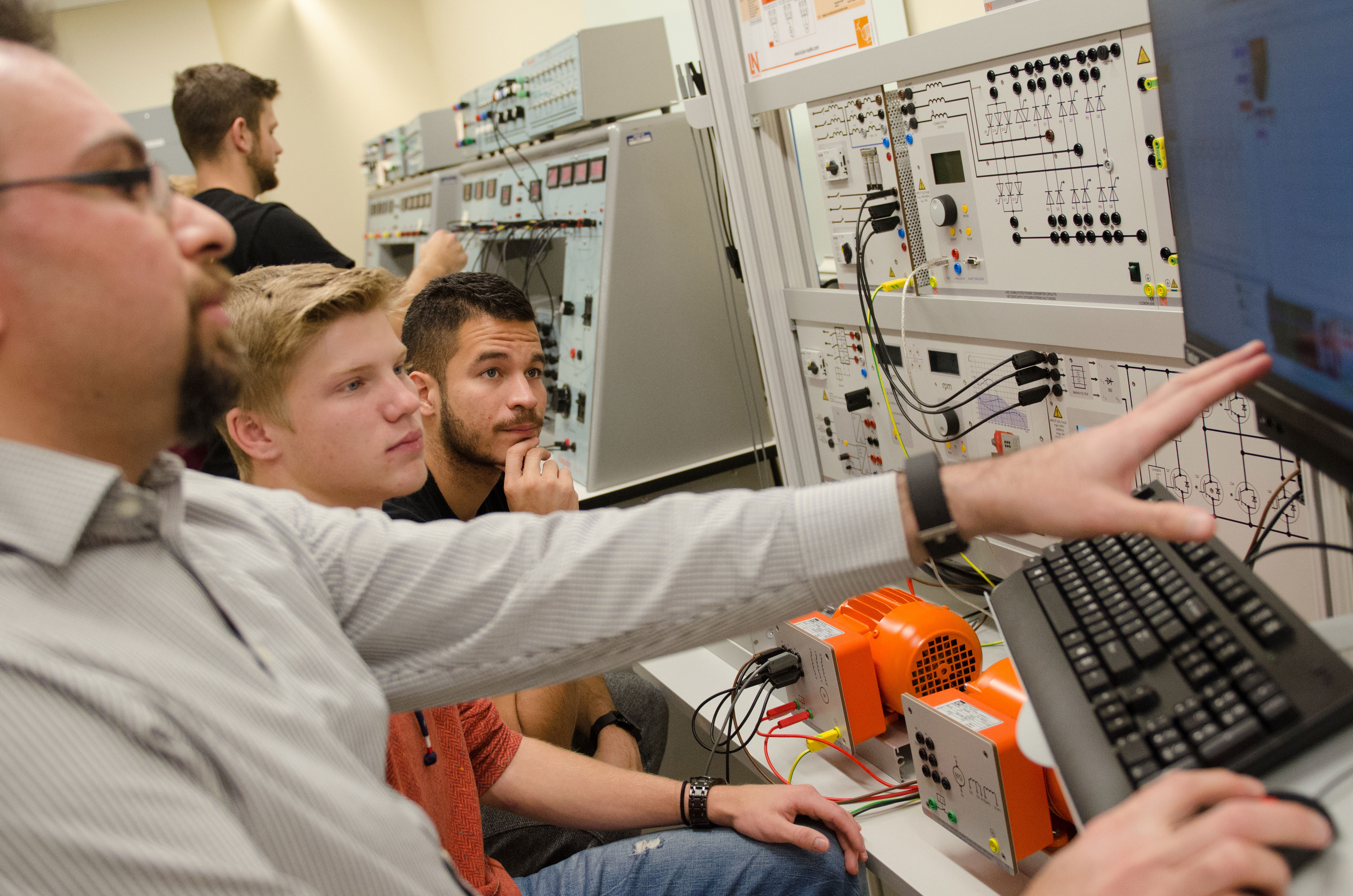 Students in power lab