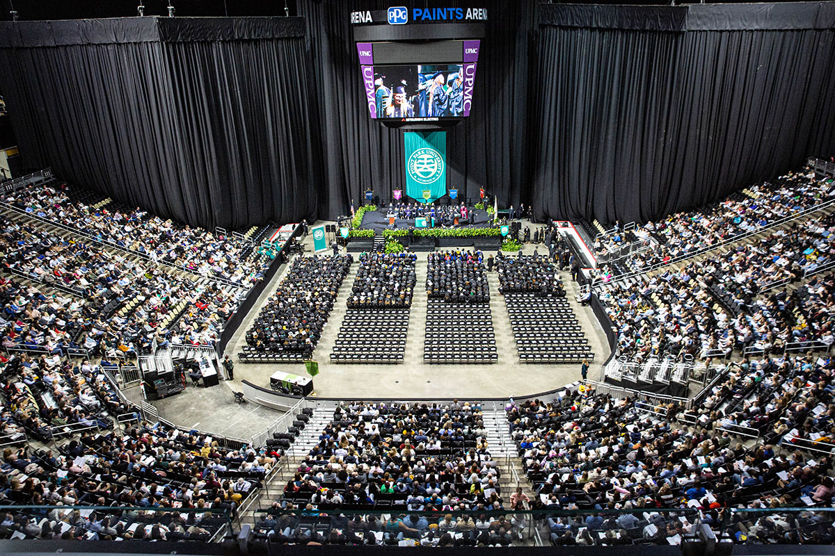 Bird's eye view of graduation