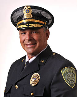 Head shot of Chief of University Police Jeffrey D. Besong in uniform.