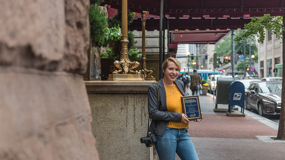 Point Park student Gracey Evans won a Mark of Excellence Award in 2017. Photo | Nick Koehler