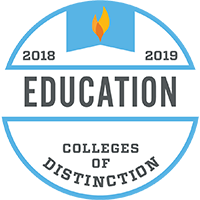 Colleges of Distinction 2018-19 logo for education
