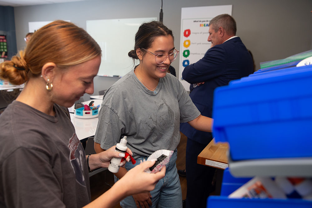 Pictured are students Allison Plassio and Ava Cook. Photo by Randall Coleman.