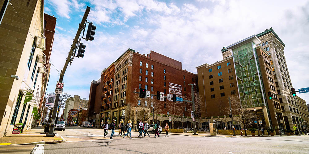 A photo of Point Park University's campus. Photo | Nathaniel Holzer