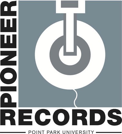 Pictured is the logo for Pioneer Records, the recording studio managed by the sports, arts and entertainment department at Point Park.