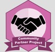 The community partner badge logo.
