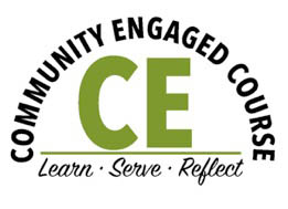 A logo of Community Engaged courses.