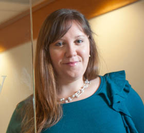 Pictured is Julia Germeyer, 2014 M.B.A. alumna and director of marketing for Louis Plung & Company. | Photo by Chris Rolinson