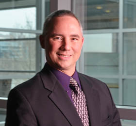 Pictured is Patrick Huber, Point Park M.B.A. alum and athletic trainer and program coordinator for UPMC Center for Sports Medicine.