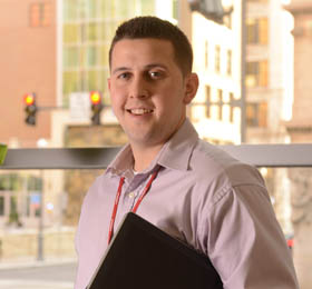 Pictured is M.B.A. and SAEM alumnus Dennis DiPasquale, an account executive for Expedient Data Centers. | Photo by Jim Judkis