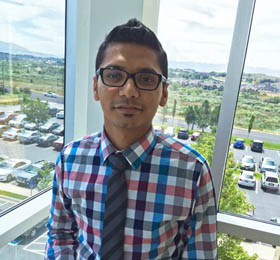 Pictured is 2013 M.B.A. alumnus Himanshu Patel, a UAT analyst for Morgan Stanley. | Photo by Carolina Hendren